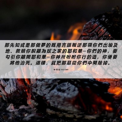 Picture 06 - 申 命 記 13:5 CUVT - 那 先 知 或 是 那 做 夢 的 既 用 言 - Bible Verse Picture