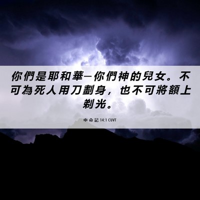Picture 06 - 申 命 記 14:1 CUVT - 你 們 是 耶 和 華 ─ 你 們 神 的 兒 - Bible Verse Picture
