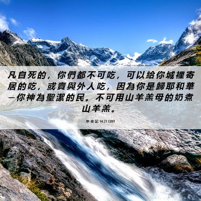 Picture 06 - 申 命 記 14:21 CUVT - 凡 自 死 的 ， 你 們 都 不 可 吃 ， - Bible Verse Picture