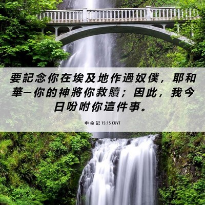 Picture 06 - 申 命 記 15:15 CUVT - 要 記 念 你 在 埃 及 地 作 過 奴 僕 - Bible Verse Picture