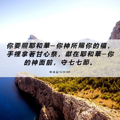 Picture 06 - 申 命 記 16:10 CUVT - 你 要 照 耶 和 華 ─ 你 神 所 賜 你 - Bible Verse Picture