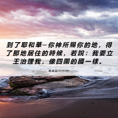 Picture 06 - 申 命 記 17:14 CUVT - 到 了 耶 和 華 ─ 你 神 所 賜 你 的 - Bible Verse Picture