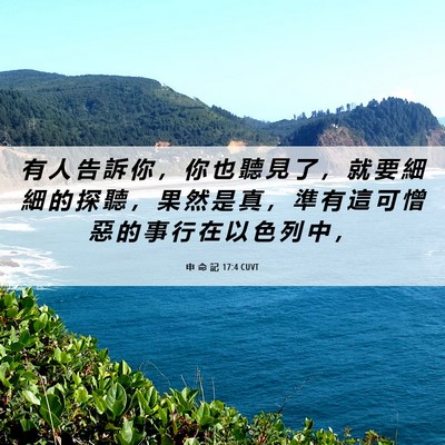 Picture 06 - 申 命 記 17:4 CUVT - 有 人 告 訴 你 ， 你 也 聽 見 了 ， - Bible Verse Picture