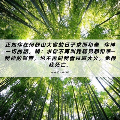 Picture 06 - 申 命 記 18:16 CUVT - 正 如 你 在 何 烈 山 大 會 的 日 子 - Bible Verse Picture
