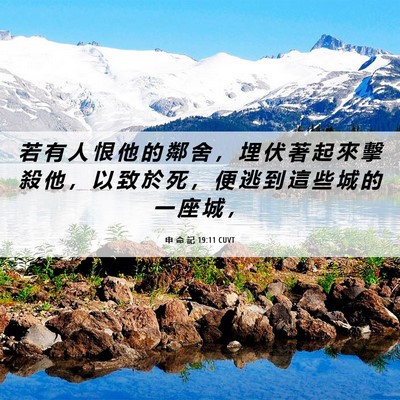 Picture 06 - 申 命 記 19:11 CUVT - 若 有 人 恨 他 的 鄰 舍 ， 埋 伏 著 - Bible Verse Picture