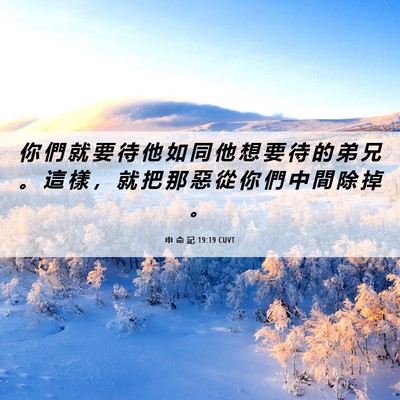 Picture 06 - 申 命 記 19:19 CUVT - 你 們 就 要 待 他 如 同 他 想 要 待 - Bible Verse Picture