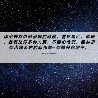 Picture 06 - 申 命 記 20:1 CUVT - 你 出 去 與 仇 敵 爭 戰 的 時 候 ， - Bible Verse Picture