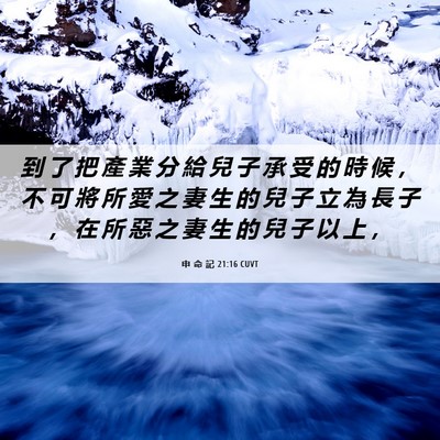 Picture 06 - 申 命 記 21:16 CUVT - 到 了 把 產 業 分 給 兒 子 承 受 的 - Bible Verse Picture