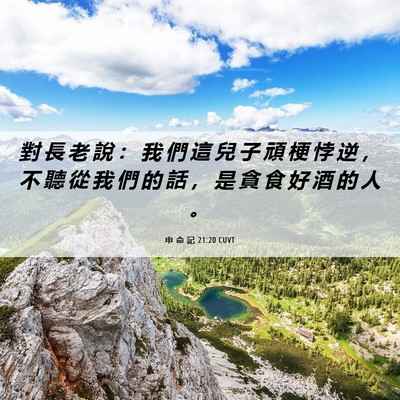 Picture 06 - 申 命 記 21:20 CUVT - 對 長 老 說 ： 我 們 這 兒 子 頑 梗 - Bible Verse Picture