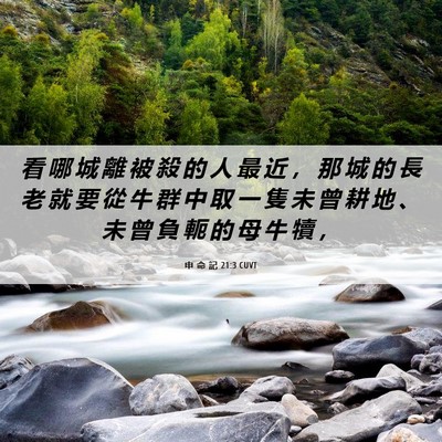 Picture 06 - 申 命 記 21:3 CUVT - 看 哪 城 離 被 殺 的 人 最 近 ， 那 - Bible Verse Picture