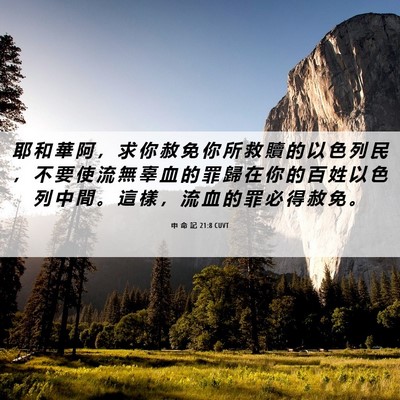 Picture 06 - 申 命 記 21:8 CUVT - 耶 和 華 阿 ， 求 你 赦 免 你 所 救 - Bible Verse Picture