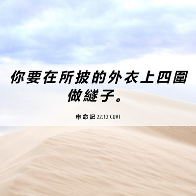 Picture 06 - 申 命 記 22:12 CUVT - 你 要 在 所 披 的 外 衣 上 四 圍 做 - Bible Verse Picture