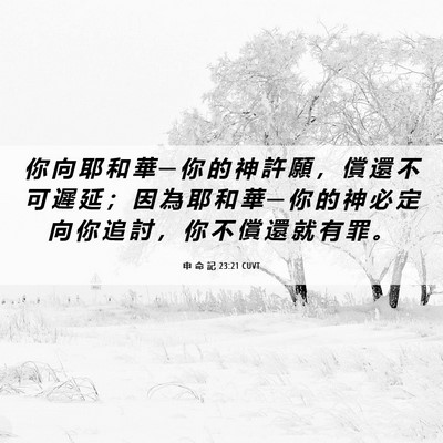 Picture 06 - 申 命 記 23:21 CUVT - 你 向 耶 和 華 ─ 你 的 神 許 願 ， - Bible Verse Picture