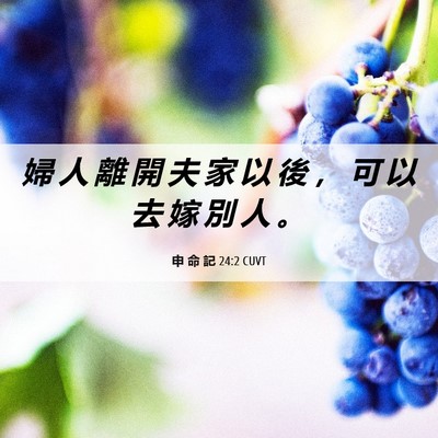 Picture 06 - 申 命 記 24:2 CUVT - 婦 人 離 開 夫 家 以 後 ， 可 以 去 - Bible Verse Picture