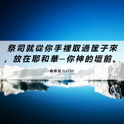 Picture 06 - 申 命 記 26:4 CUVT - 祭 司 就 從 你 手 裡 取 過 筐 子 來 - Bible Verse Picture