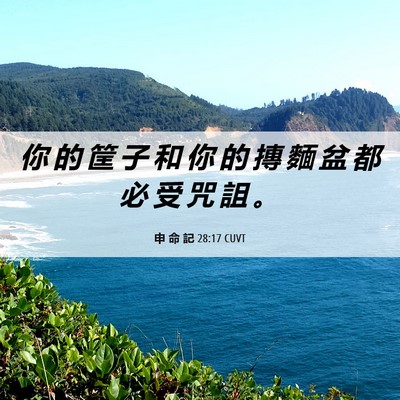 Picture 06 - 申 命 記 28:17 CUVT - 你 的 筐 子 和 你 的 摶 麵 盆 都 必 - Bible Verse Picture