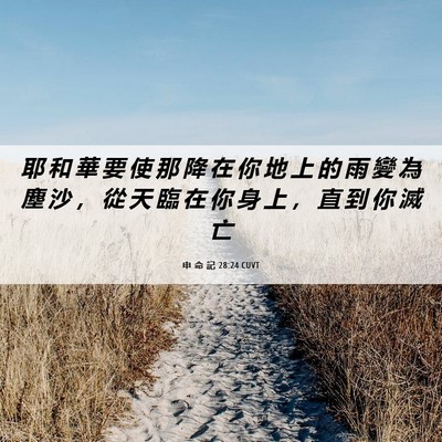 Picture 06 - 申 命 記 28:24 CUVT - 耶 和 華 要 使 那 降 在 你 地 上 的 - Bible Verse Picture