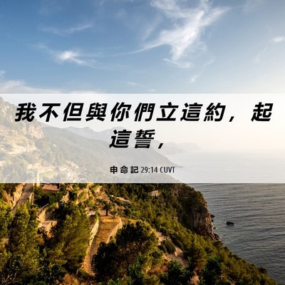 Picture 06 - 申 命 記 29:14 CUVT - 我 不 但 與 你 們 立 這 約 ， 起 這 - Bible Verse Picture