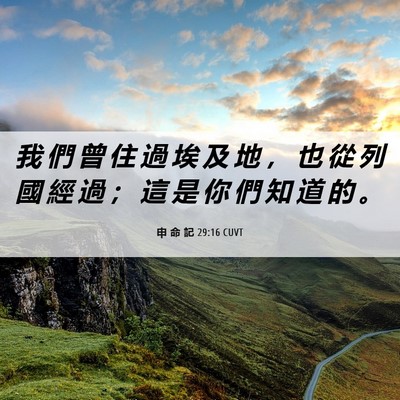 Picture 06 - 申 命 記 29:16 CUVT - 我 們 曾 住 過 埃 及 地 ， 也 從 列 - Bible Verse Picture