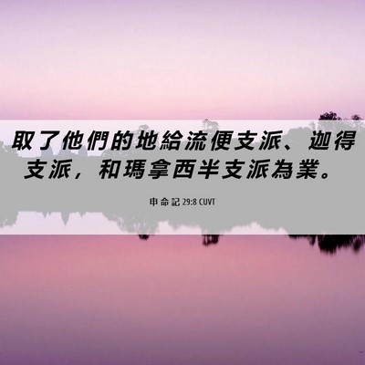 Picture 06 - 申 命 記 29:8 CUVT - 取 了 他 們 的 地 給 流 便 支 派 、 - Bible Verse Picture
