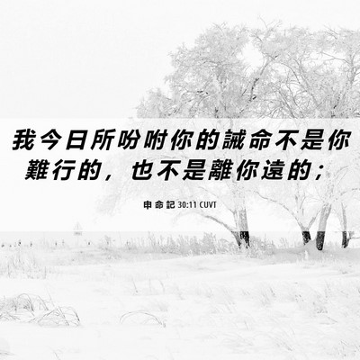 Picture 06 - 申 命 記 30:11 CUVT - 我 今 日 所 吩 咐 你 的 誡 命 不 是 - Bible Verse Picture