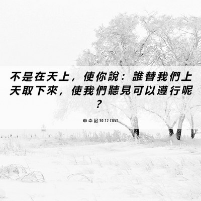 Picture 06 - 申 命 記 30:12 CUVT - 不 是 在 天 上 ， 使 你 說 ： 誰 替 - Bible Verse Picture