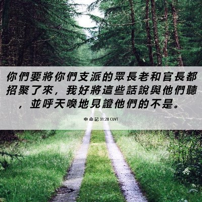 Picture 06 - 申 命 記 31:28 CUVT - 你 們 要 將 你 們 支 派 的 眾 長 老 - Bible Verse Picture