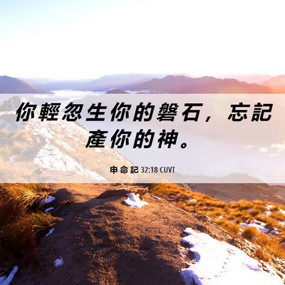 Picture 06 - 申 命 記 32:18 CUVT - 你 輕 忽 生 你 的 磐 石 ， 忘 記 產 - Bible Verse Picture