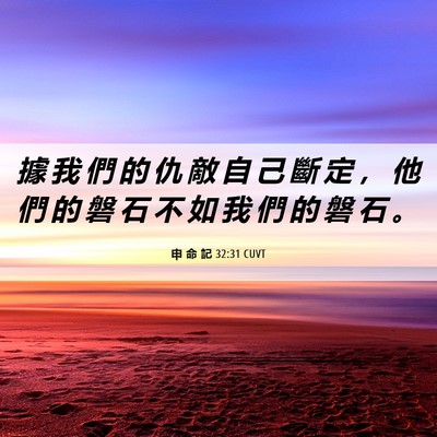 Picture 06 - 申 命 記 32:31 CUVT - 據 我 們 的 仇 敵 自 己 斷 定 ， 他 - Bible Verse Picture