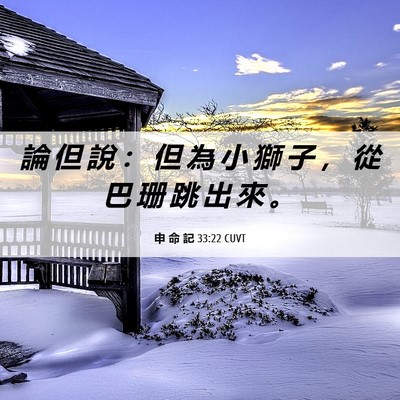 Picture 06 - 申 命 記 33:22 CUVT - 論 但 說 ： 但 為 小 獅 子 ， 從 巴 - Bible Verse Picture