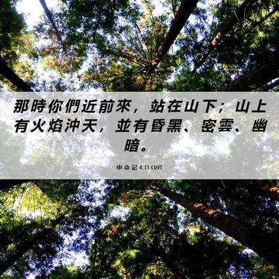 Picture 06 - 申 命 記 4:11 CUVT - 那 時 你 們 近 前 來 ， 站 在 山 下 - Bible Verse Picture