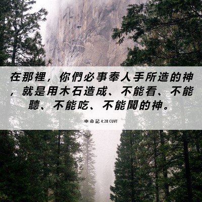 Picture 06 - 申 命 記 4:28 CUVT - 在 那 裡 ， 你 們 必 事 奉 人 手 所 - Bible Verse Picture