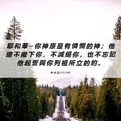 Picture 06 - 申 命 記 4:31 CUVT - 耶 和 華 ─ 你 神 原 是 有 憐 憫 的 - Bible Verse Picture