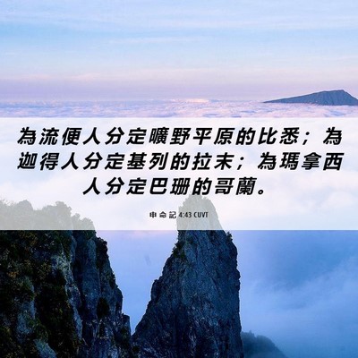 Picture 06 - 申 命 記 4:43 CUVT - 為 流 便 人 分 定 曠 野 平 原 的 比 - Bible Verse Picture