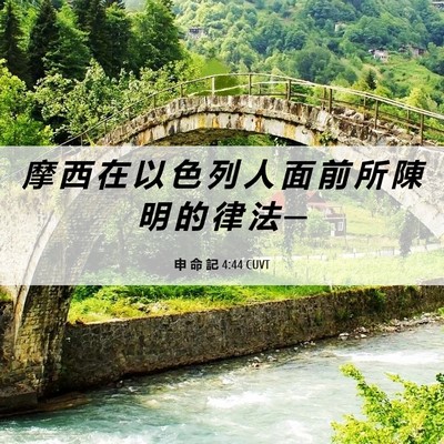 Picture 06 - 申 命 記 4:44 CUVT - 摩 西 在 以 色 列 人 面 前 所 陳 明 - Bible Verse Picture