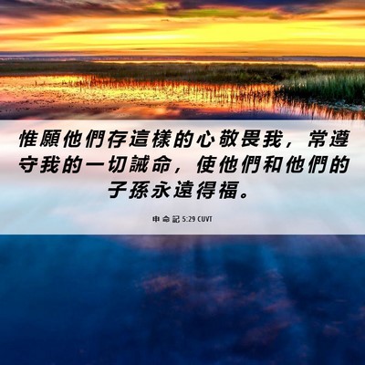 Picture 06 - 申 命 記 5:29 CUVT - 惟 願 他 們 存 這 樣 的 心 敬 畏 我 - Bible Verse Picture