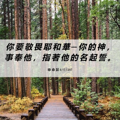 Picture 06 - 申 命 記 6:13 CUVT - 你 要 敬 畏 耶 和 華 ─ 你 的 神 ， - Bible Verse Picture