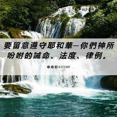Picture 06 - 申 命 記 6:17 CUVT - 要 留 意 遵 守 耶 和 華 ─ 你 們 神 - Bible Verse Picture