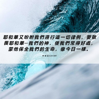 Picture 06 - 申 命 記 6:24 CUVT - 耶 和 華 又 吩 咐 我 們 遵 行 這 一 - Bible Verse Picture