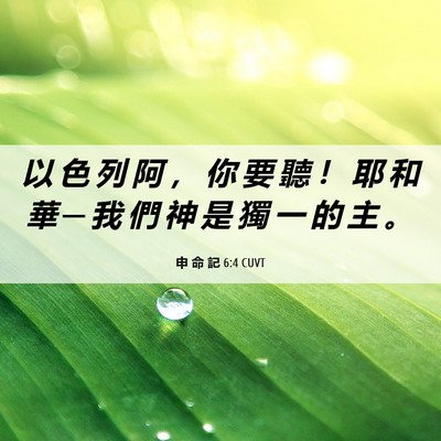 Picture 06 - 申 命 記 6:4 CUVT - 以 色 列 阿 ， 你 要 聽 ！ 耶 和 華 - Bible Verse Picture