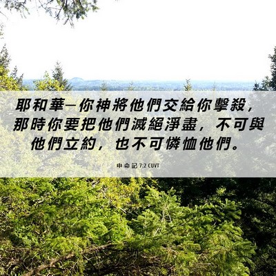 Picture 06 - 申 命 記 7:2 CUVT - 耶 和 華 ─ 你 神 將 他 們 交 給 你 - Bible Verse Picture