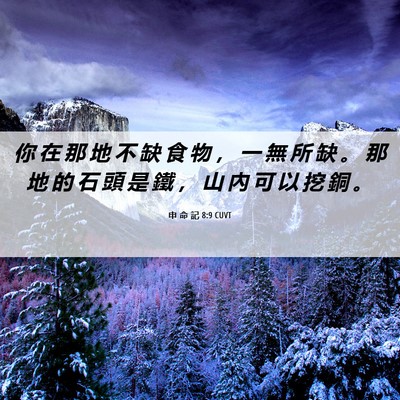 Picture 06 - 申 命 記 8:9 CUVT - 你 在 那 地 不 缺 食 物 ， 一 無 所 - Bible Verse Picture