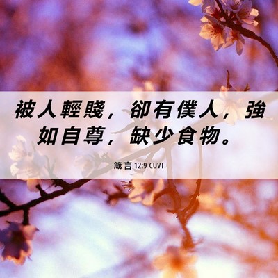 Picture 06 - 箴 言 12:9 CUVT - 被 人 輕 賤 ， 卻 有 僕 人 ， 強 如 - Bible Verse Picture