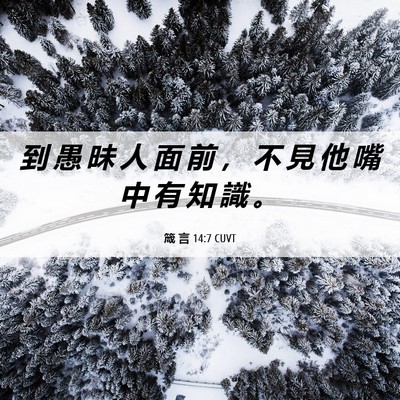 Picture 06 - 箴 言 14:7 CUVT - 到 愚 昧 人 面 前 ， 不 見 他 嘴 中 - Bible Verse Picture