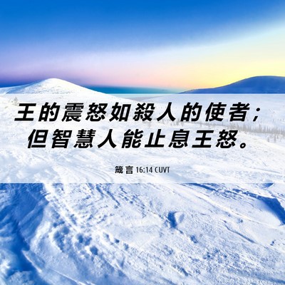 Picture 06 - 箴 言 16:14 CUVT - 王 的 震 怒 如 殺 人 的 使 者 ； 但 - Bible Verse Picture