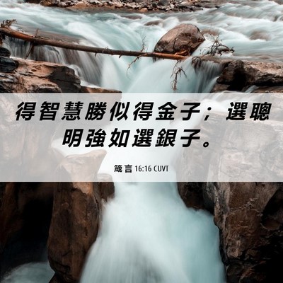 Picture 06 - 箴 言 16:16 CUVT - 得 智 慧 勝 似 得 金 子 ； 選 聰 明 - Bible Verse Picture