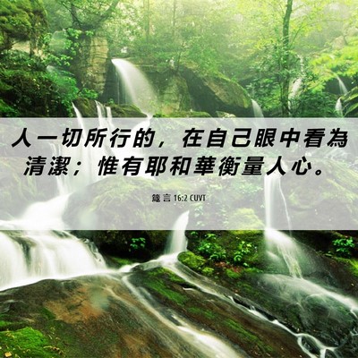 Picture 06 - 箴 言 16:2 CUVT - 人 一 切 所 行 的 ， 在 自 己 眼 中 - Bible Verse Picture