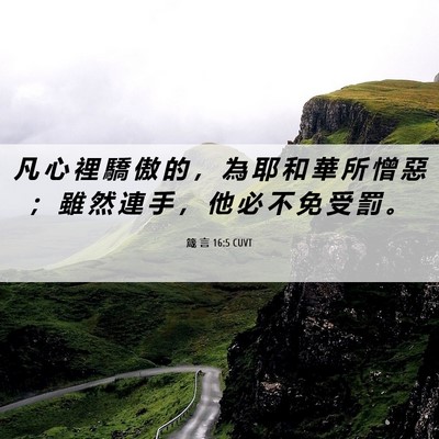 Picture 06 - 箴 言 16:5 CUVT - 凡 心 裡 驕 傲 的 ， 為 耶 和 華 所 - Bible Verse Picture