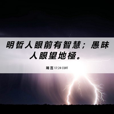 Picture 06 - 箴 言 17:24 CUVT - 明 哲 人 眼 前 有 智 慧 ； 愚 昧 人 - Bible Verse Picture