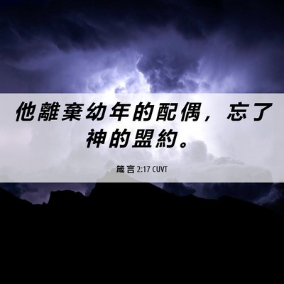 Picture 06 - 箴 言 2:17 CUVT - 他 離 棄 幼 年 的 配 偶 ， 忘 了 神 - Bible Verse Picture